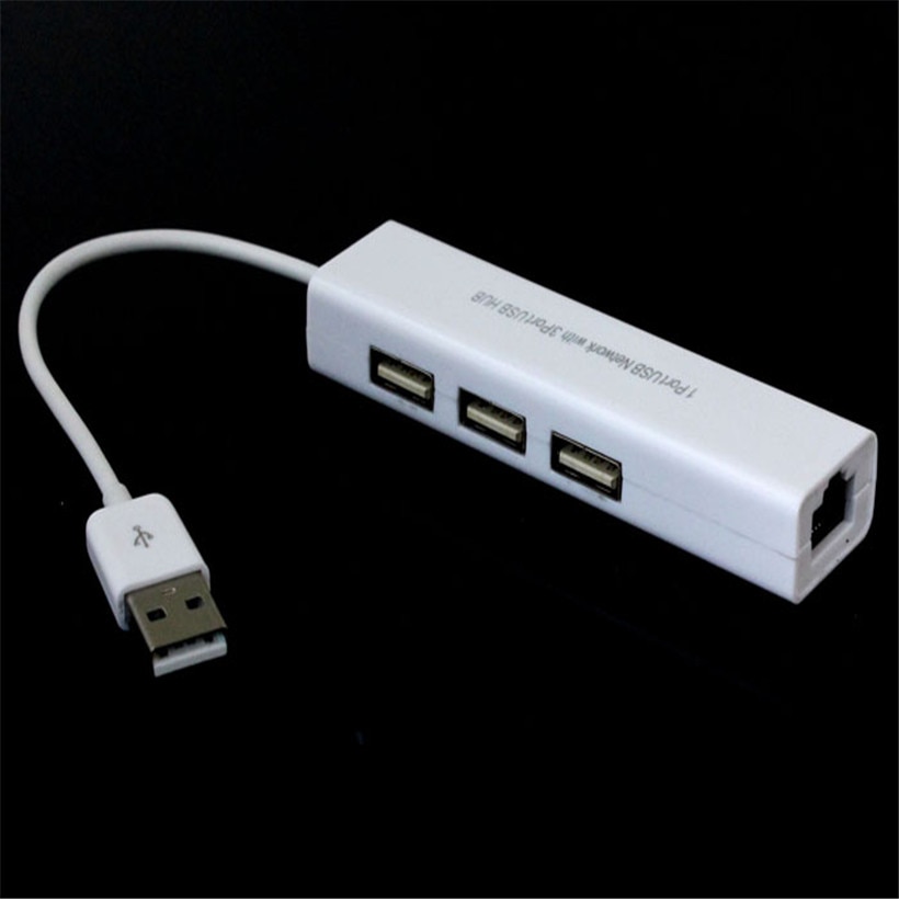 Advanced usb hub notebook hab otg multi USB to RJ45 Ethernet Network Adapter Card With 3 Ports White 1PC