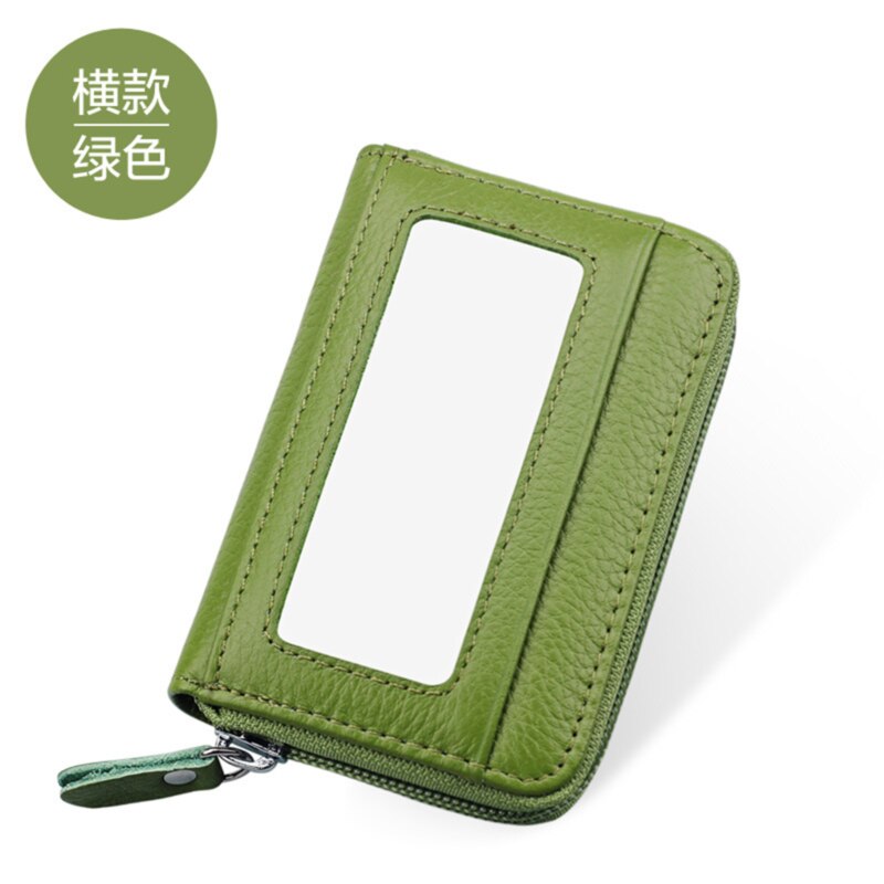 LKEEP-Mini cartera Vintage Unisex para hombre y mujer, monedero, tarjetas, portadores de identificación, PU sólido, billetera de cuero,: Green 2