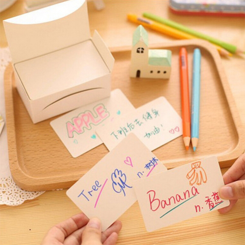 100Pcs Vintage Blank Card DIY Greeting Cards Graffiti Writing Paper Message PadWedding Party Thick Kraft Paper Postcards