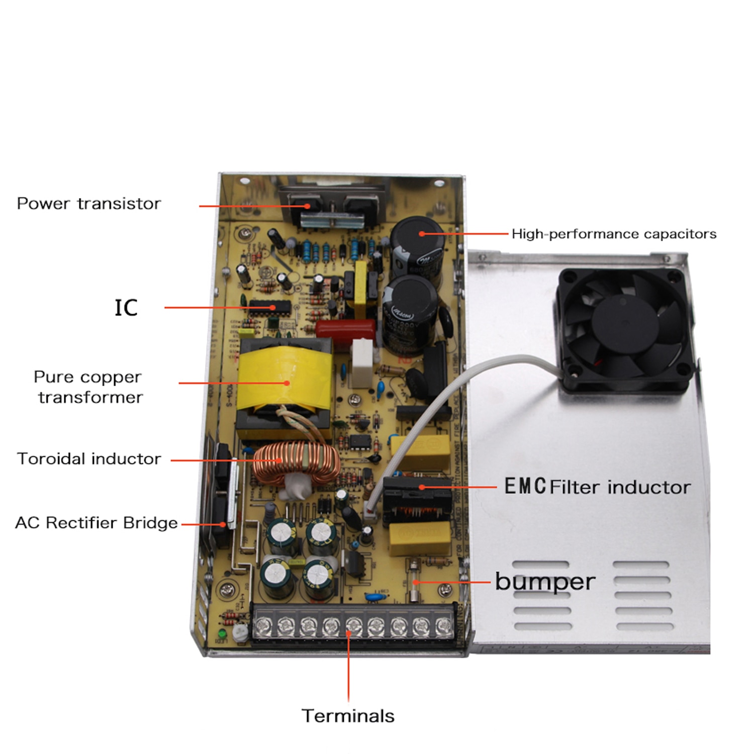 400W 60V Switching Power Supply S-400w-60 6.6A Adjustable Voltage, Suitable for RD6006