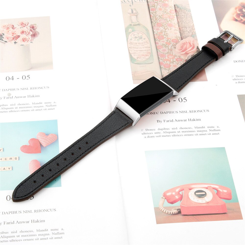 Essidi For Fitbit Charge 3 4 Leather Band Women Men Smart Bracelet Replacement For Fitbit Charge 3 4 Wristband Watch Strap Loop