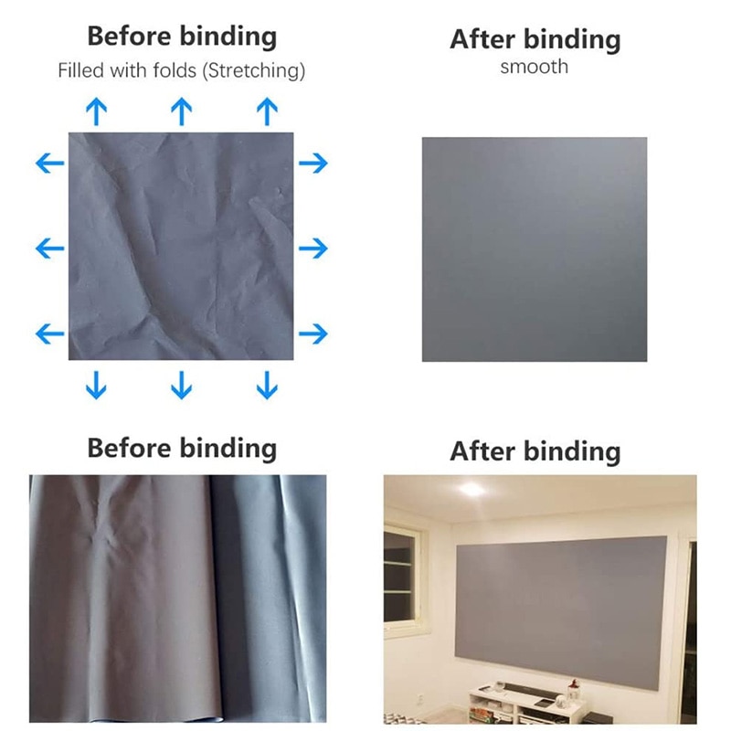 Anti-light folding projector screen HD home theater 60-130 inch 16:9 alr screen smartphone screen projector hologram Screens