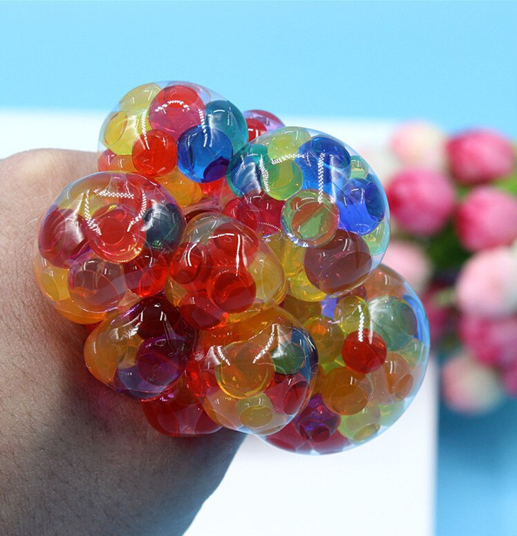 3 stücke Farbige Ball 6,5 cm Kristall entlüften Drückt Farbigen Perle Ball Dekompression Trauben Ball Kann Selbst-Klebstoff auf Glas Spielzeug