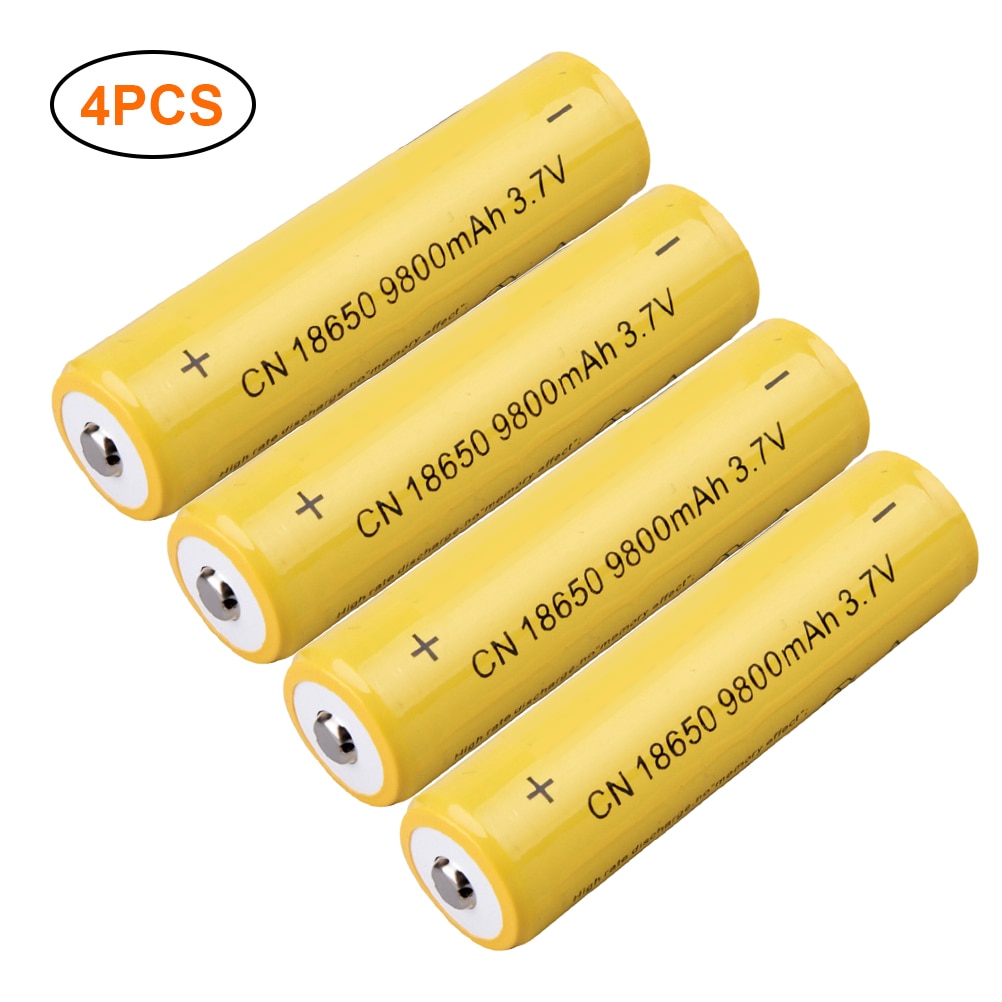 4PCS 3.7 (V) 9800mah 18650 High Power Discharge Lithium Rechargeable Battery With Battery Box For Flashlight Batteries
