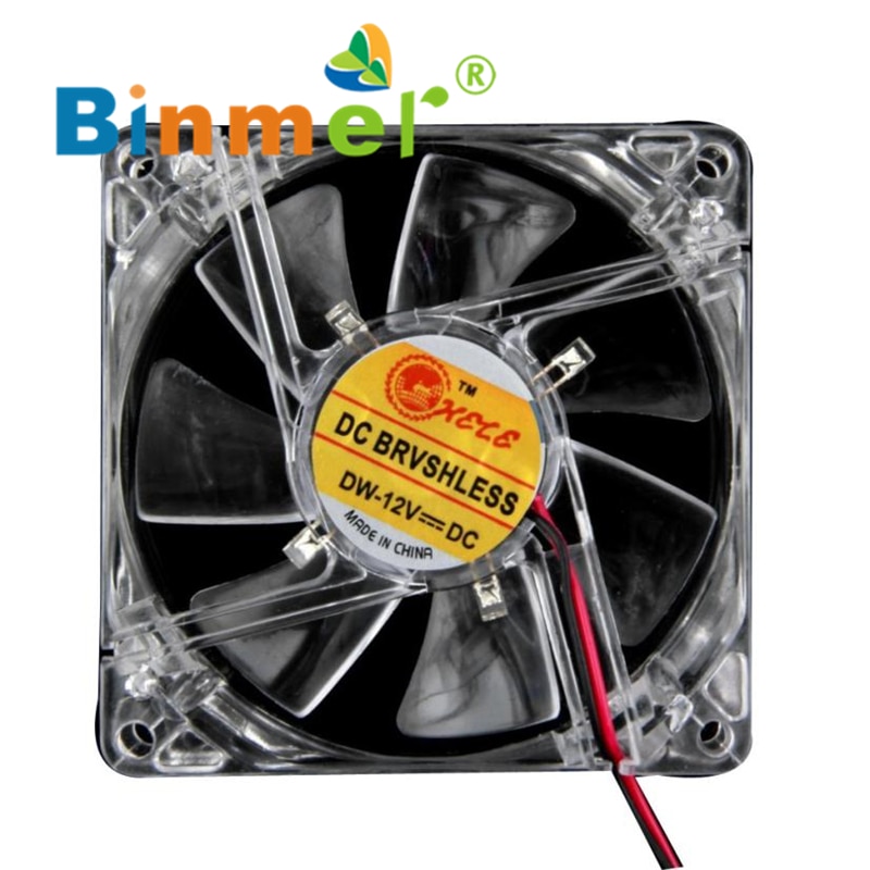 Colorful Quad 4-LED Light Neon Clear 80mm PC Computer Case Cooling Fan Mod_KXL0718