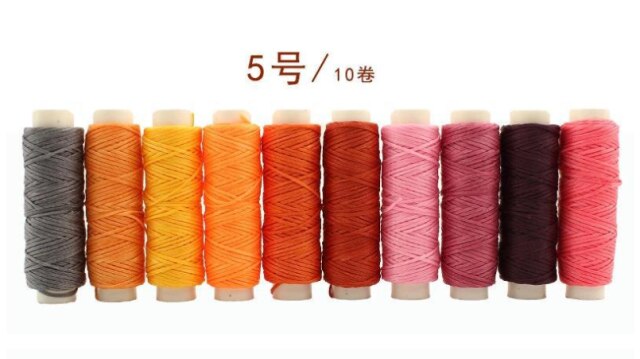 10Pcs 0.8MM 15MM Flat Waxed Sewing Line Thickness Waxed Thread For Leather Waxed Cord For Leather Craft Hand Stitching Thread: 5