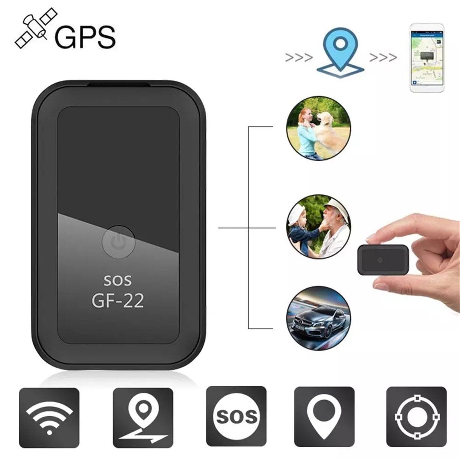GF22 Auto Tracking Anti-Diefstal Apparaat Mini Auto App Real-Time Tracking Gps Locator Anti-Verloren Opname tracking Device Gps Locator