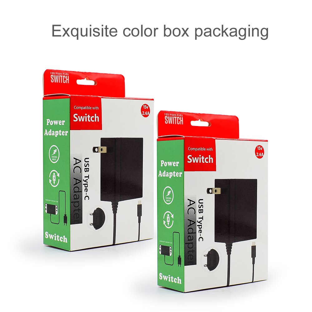 AC Adapter Charger for Nintendo Switch Power Supply 15V 2.6A Fast Charging Kit for Switch Dock /Switch Lite and Pro Controller