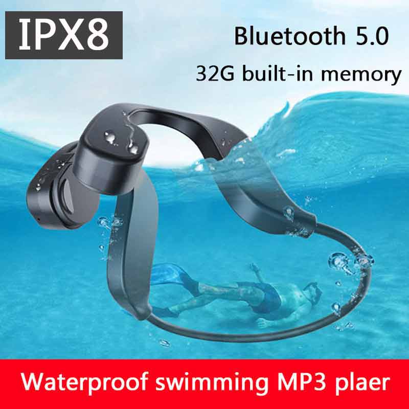 2020New IPX8 impermeable MP3 Bluetooth 5,0 conducción ósea wimming auriculares 32G incorporado tarjeta de memoria swmming auriculares mp3 player