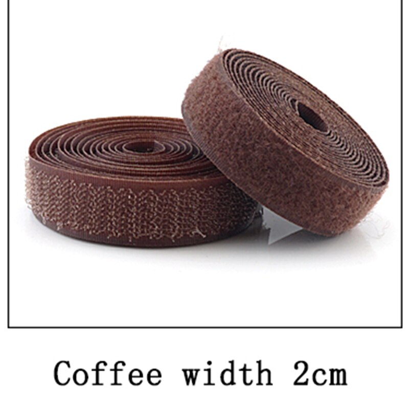 2 meter 16/20mm kardborrefästen sugru kardborreband utan självhäftande fäste nylon magisk tejp remsa sömnadstillbehör kardborre: 20mm / Kaffe 2m