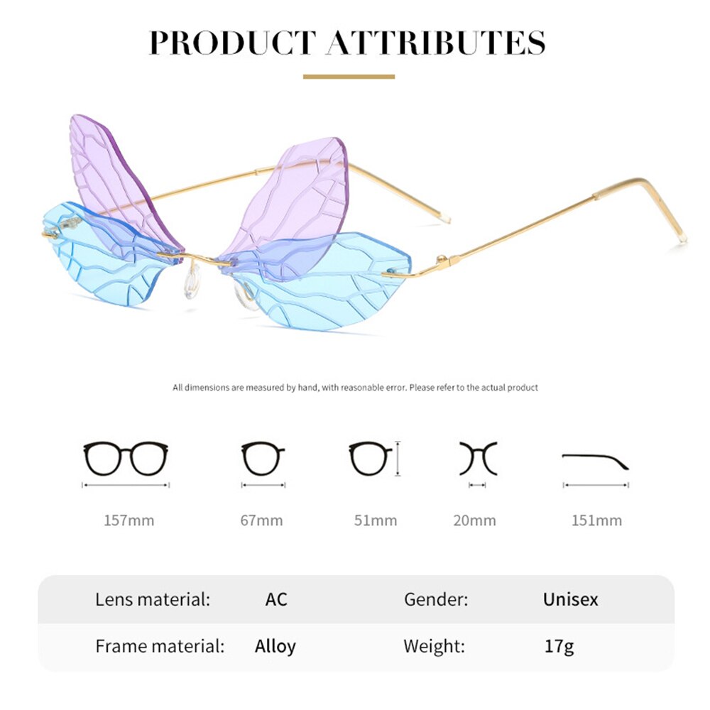 1 PC UV400 samochodów Auto okulary przeciwsłoneczne bezramkowe kobiety Vintage Butterfly okulary przeciwsłoneczne Vintage Street Motor pyłoszczelne gradientowe szkła okulary