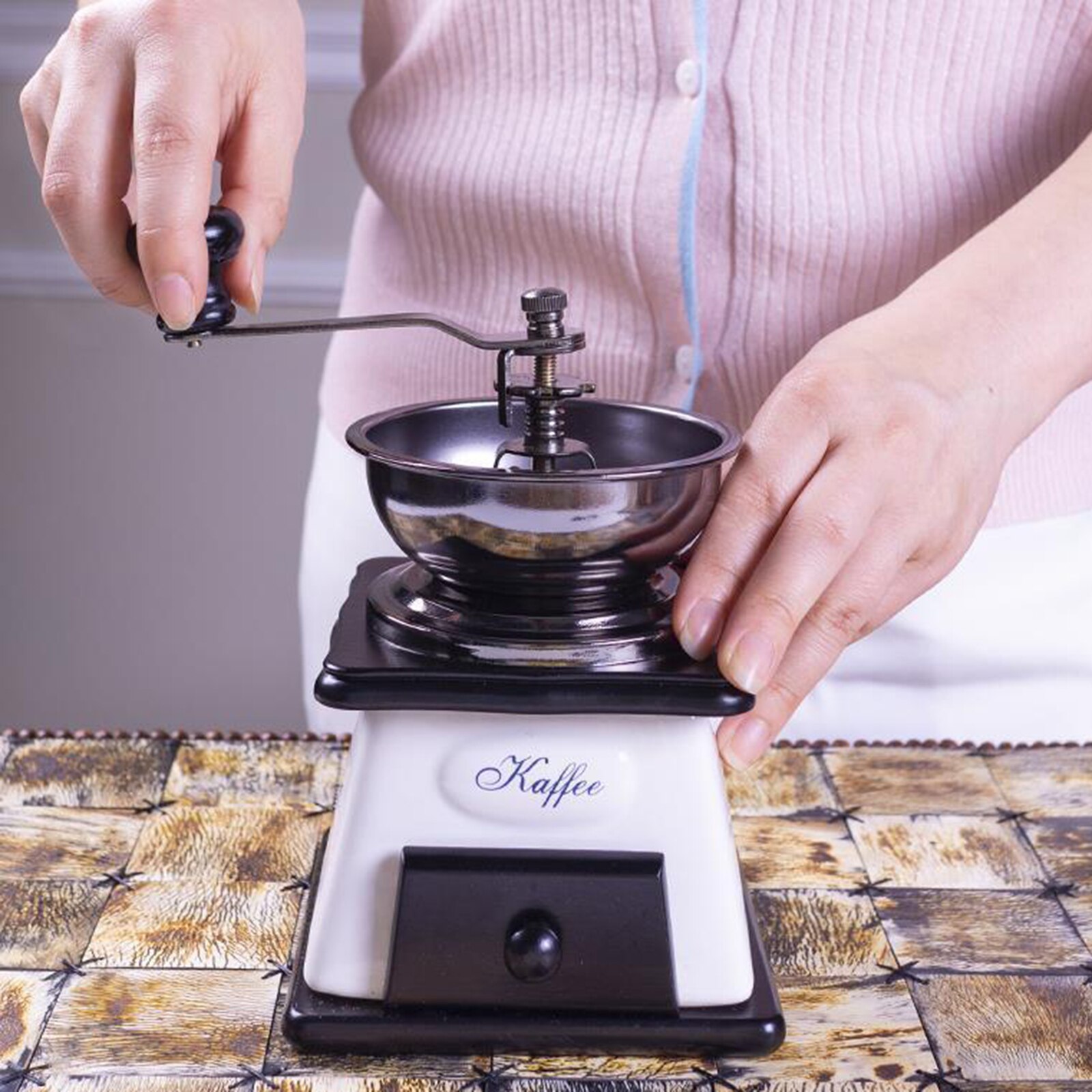 Hand Crank Coffee Grinder Small Coffee Mill Grinding Machine for Nuts Herb Grains