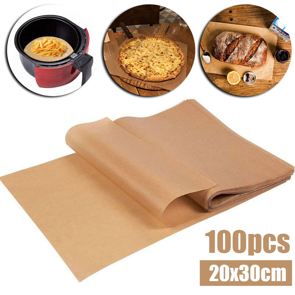 100pcs Unbleached Parchment Paper For Kitchen Oil Absorption Rectangular Proofheat Resis Liner Suitable Baking Paper