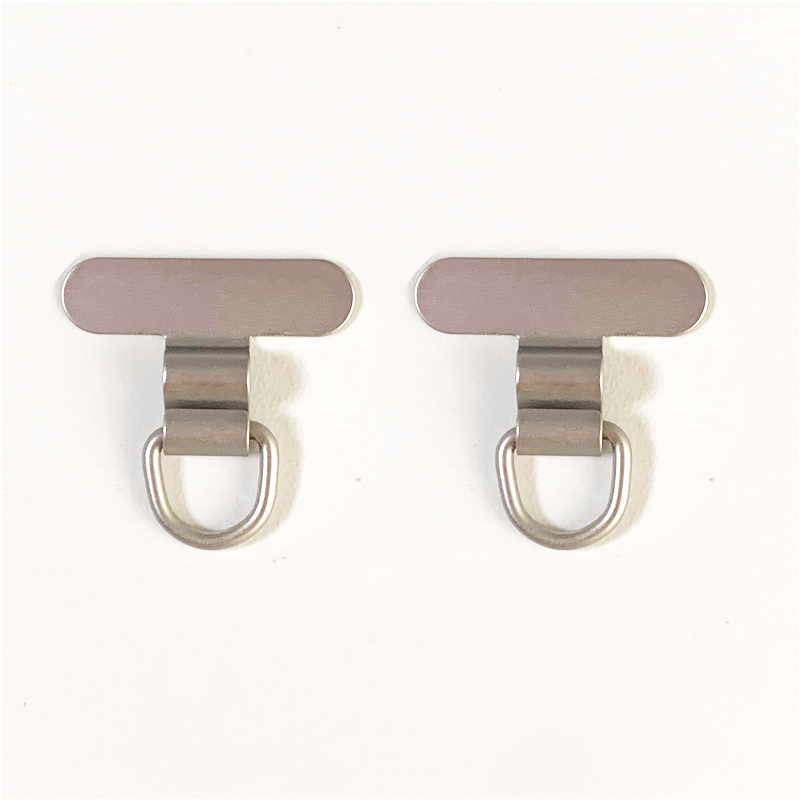 1/2PCS Mini Mobile Phone Lanyard Patch Pad Stainless Steel Silent Hole Clip Ultra-thin Metal Back Patch Sturdy Connection Piece: WHITE