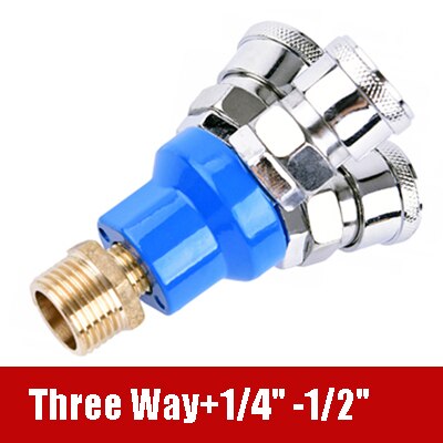 Quick Connector Air Compressor Manifold 2 Way 3 way Quick Connect Multi Hose Coupler Fitting with High Strength: Three DS0204