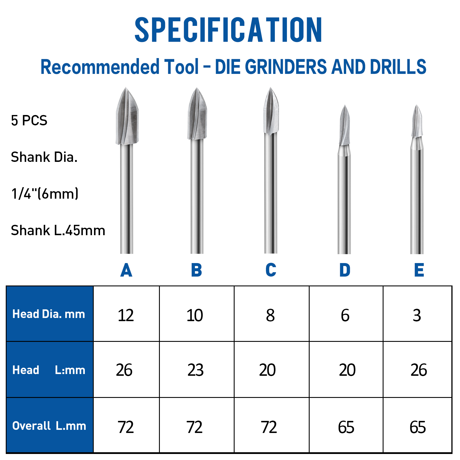 Wood Carving Drill Bits Set for Dremel Rotary Tool with 1/4” Shank for DIY Carving Drilling Micro Sculpture: Default Title