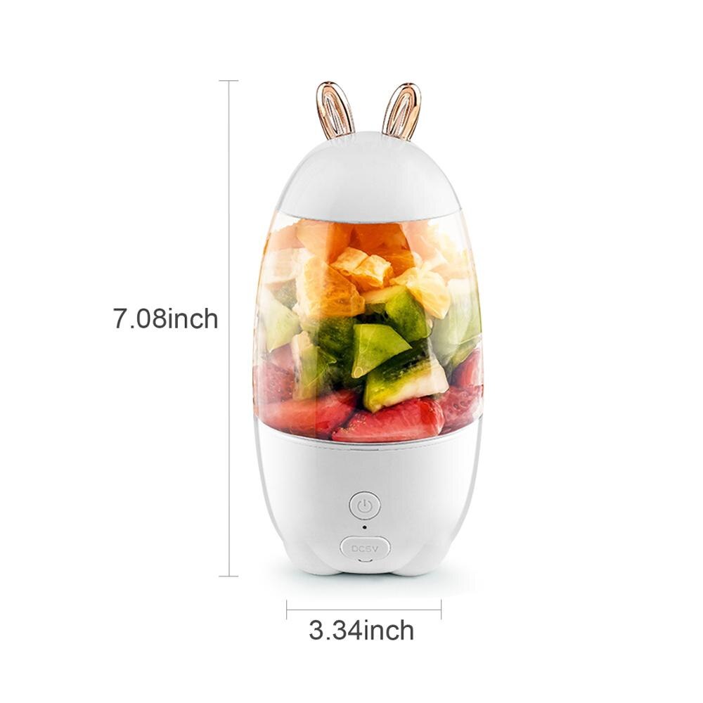 Bärbar mixer sladdlös personlig mixer juicepress mini mixer smoothie mixer med usb uppladdningsbar 300ml hemsportresor