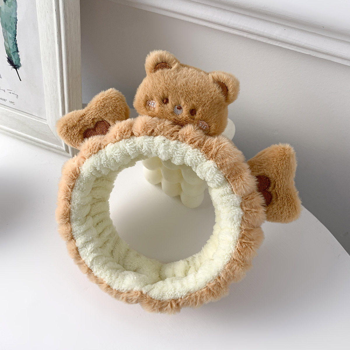 3-delige set make-up hoofdband polsbandje set schattige dieren gezicht wassen schoonmaken spa hairhand voor vrouwen