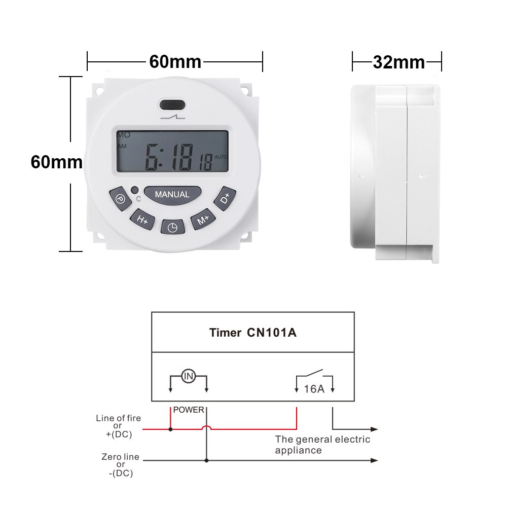 Digitale Lcd Timer Schakelaar Socket 220V 110V 12V Ondersteuning Timer Programmeerbare Tijdrelais Controle Wekker Licht tijdschakelaar