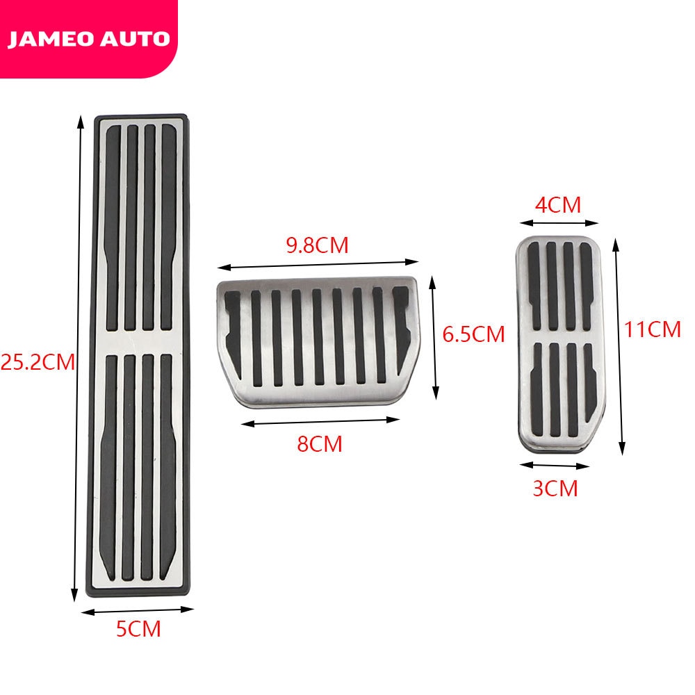 3 kpl/setti auton polkimet jaguarille  x760 xe  x260 xf x761 f- -tahtiin - automaattinen kaasujarrupolkimen kannen lepo pedaali -tarra