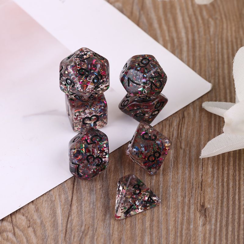7 Stks/set Polyhedral Onregelmatige Multi Zijden Nummers Dobbelstenen Rollenspel Bordspel Voor Bar Party