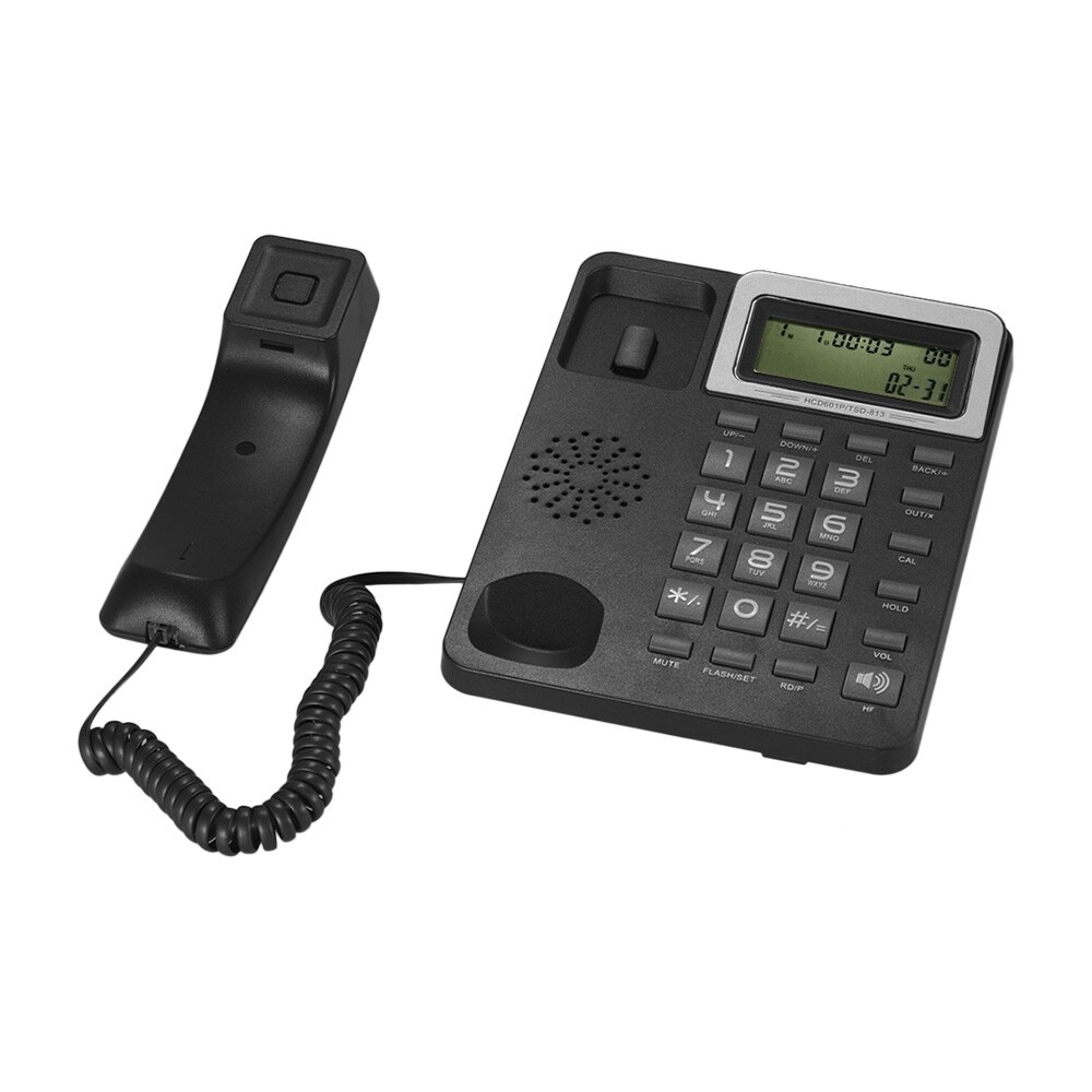 Desktop Corded Landline Phone Fixed Telephone LCD Display Mute/ Redial/ Hands Free/ Calculator Functions for Bank Call Center