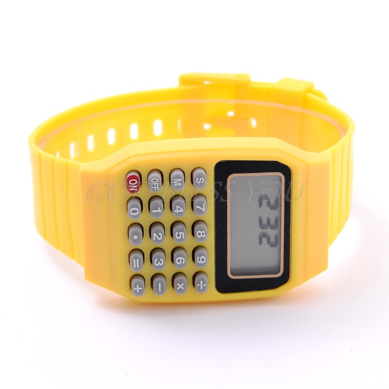 Fad Children Silicone Date Multi-Purpose Kids Electronic Calculator Wrist Watch