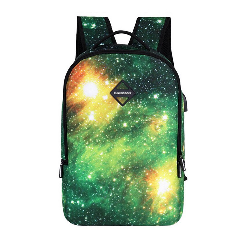 2 pcs/set Women Backpack Stars Universe Space Printing Female Canvas Backpacks Teenage Girls School Men Bag: Gray