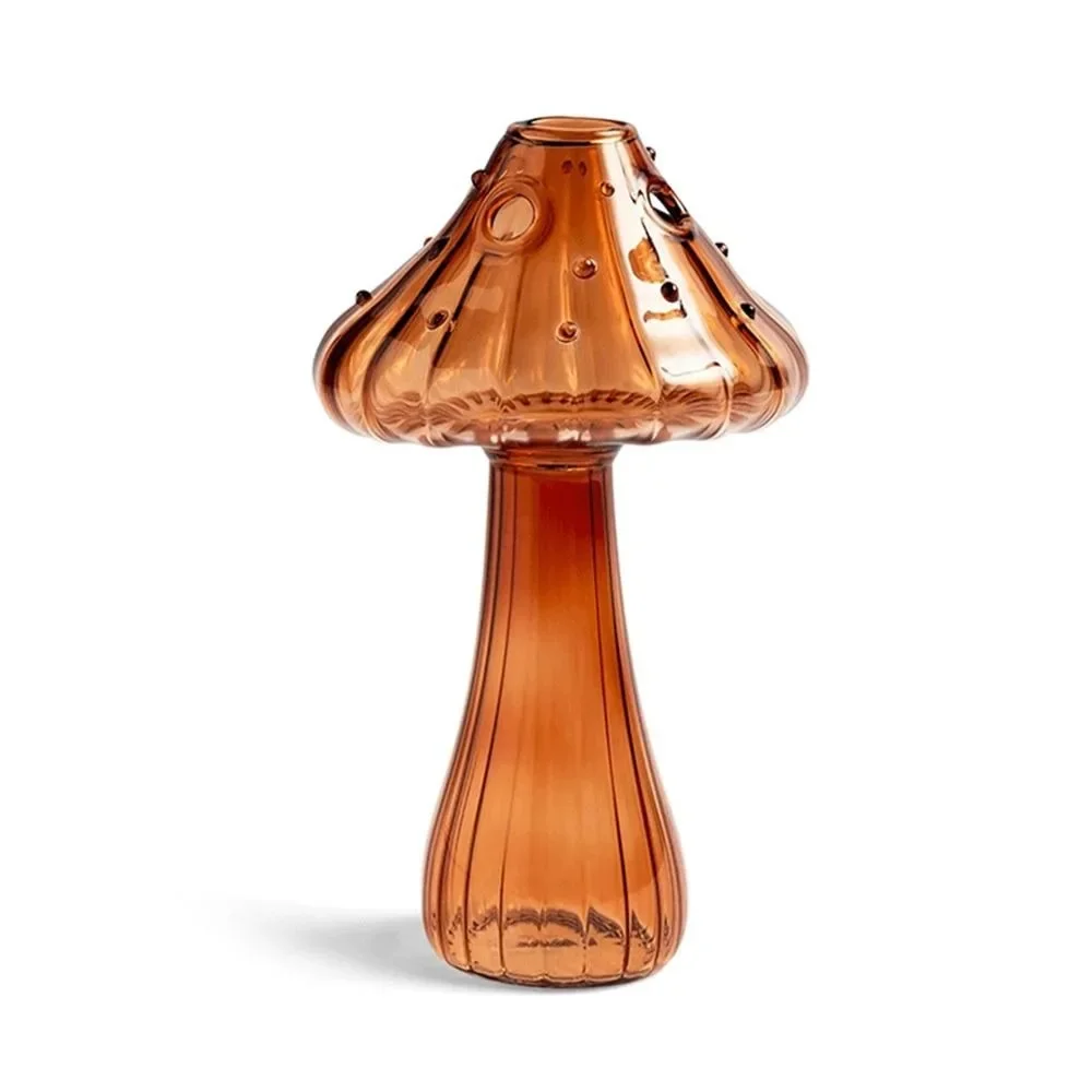 Neue transparente Glas blumen flasche hydro ponik blume Kürbis glasvase Pilz Haupt dekoration Blume: Gelb