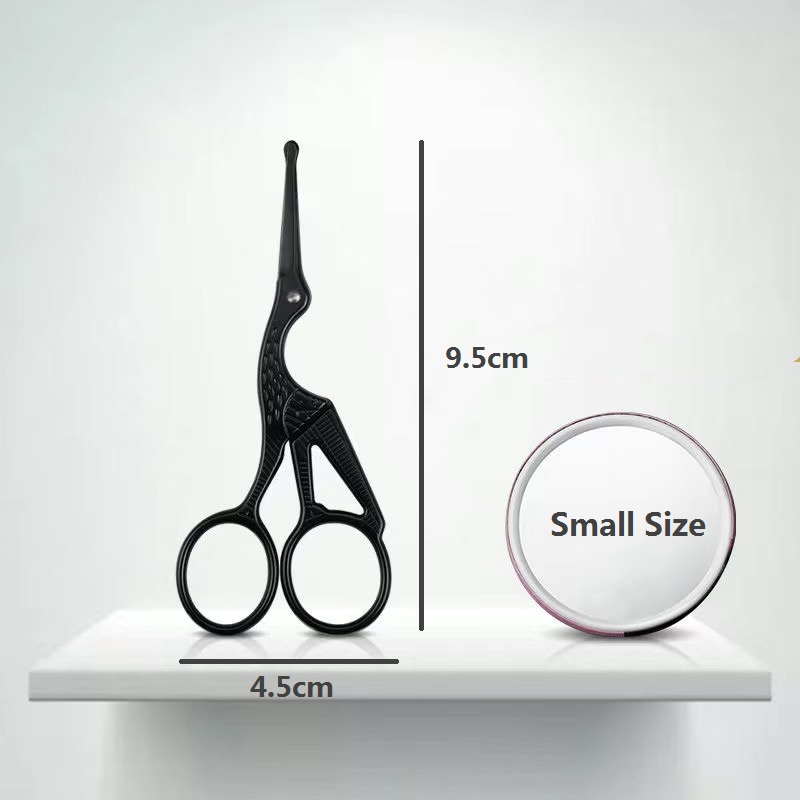 Ciseaux pour poils du visage arrondi professionnels en acier inoxydable moustache nez cheveux barbe sourcils cils coupe tondeuses: Rouge