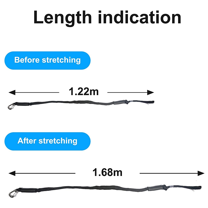 4Ft Boat Bungee Dock Line With Hook Mooring Rope Boat Accessories For Boats Pontoon Kayak