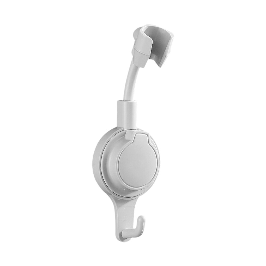 Adjustable Shower Holder Stand Suction Cup Shower Head Holder Wall Mount Showerhead Bracket Bathroom Support Douche Punch-Free: Gray-1 hook