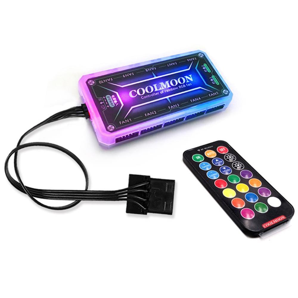 Desktop PC Computer Fan Case Cooling Fan Unit Fan 8025 12cm with LED Lights Color Changing RGB Chassis Fan 120*120*25 mm: Standard Controller