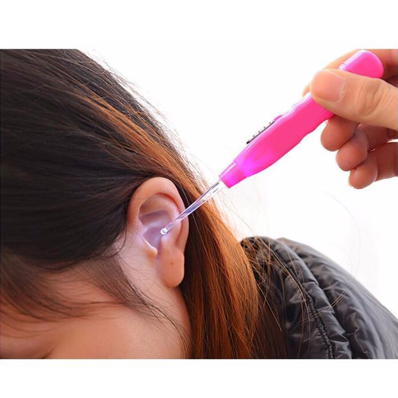 Cartoon Led Licht Oor Pick Cleaner Lepel Zaklamp Oorsmeer Removal Tool Set Veilig