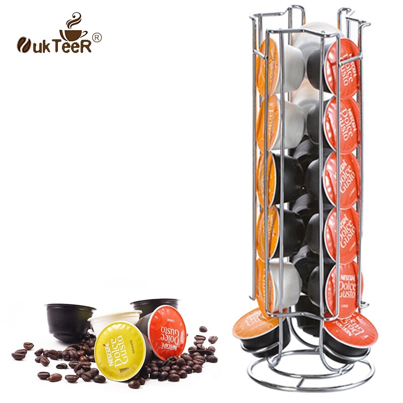 Nuttig Metalen Koffie Pods Houder Ijzer Chroom Plating Stand Koffie Capsule Opbergrek Voor 18Pcs Dolce Gusto Capsule
