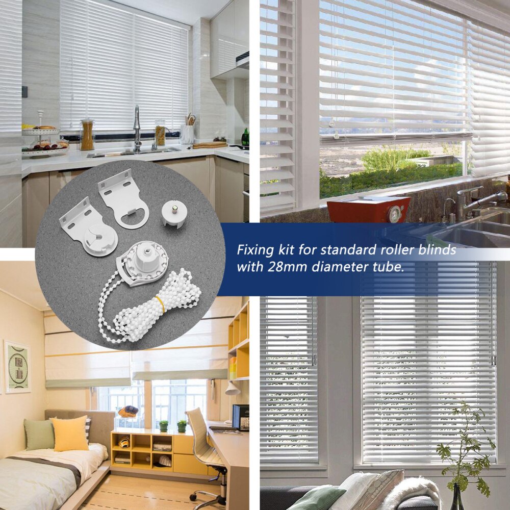 1 Set Good Safe White Blinds Connectors Vertical Blinds Parts Curtain Roller Chain for Bathroom Replacement Repair Home