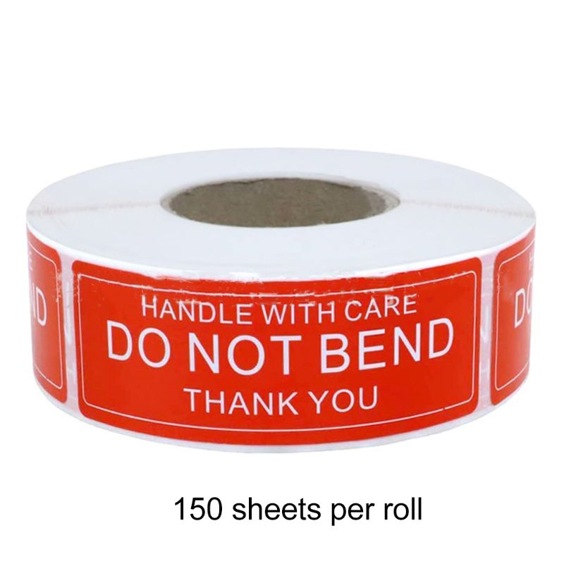 150 or 500Pcs/Roll Warning Sticker Handle With Care DO NOT BEND 2.5x7.5cm Packaging Remind Labels: 2