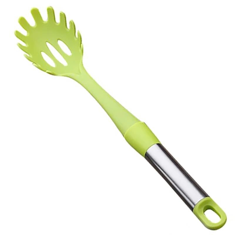 1pc nylon matte dørslag spaghetti server varmebestandig spaghetti serveringsskje pasta server kjøkkenutstyr tilbehør: Lysegrønn