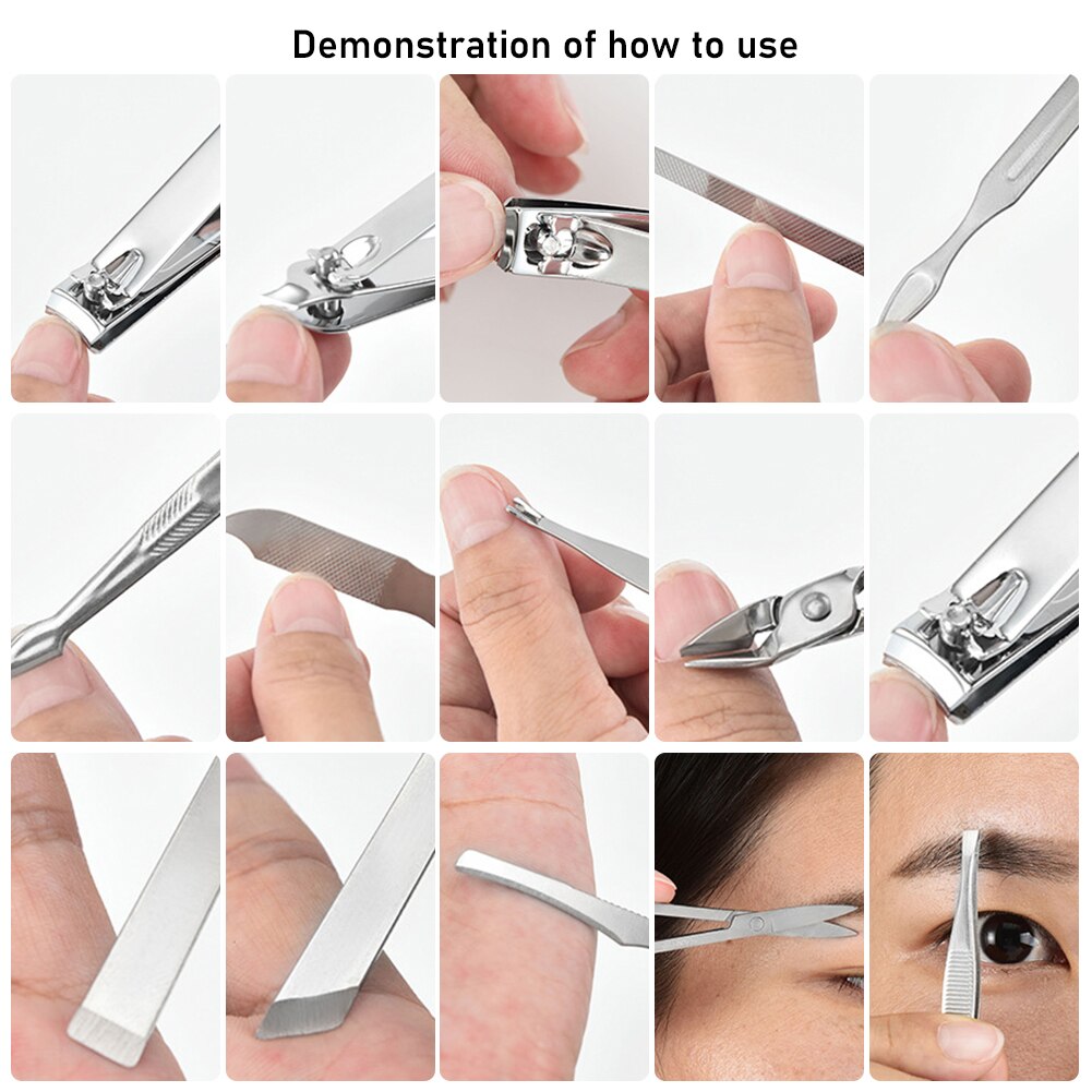 19 Stks/set Snoeien Nagelknipper Tang Set Enkele Nagel Groove Pedicure Ontsteking Dode Huid Clipper Tool Thuis Tool