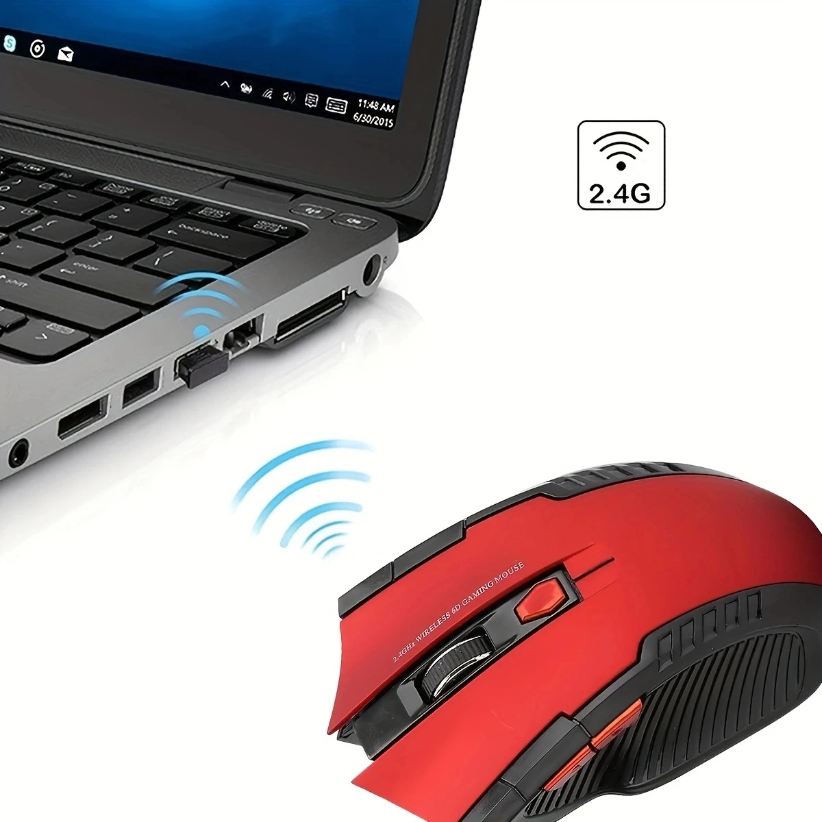 Wireless Mouse USB Computer Mouse 2.4G Portable Mobile Optical Office Mouse Adjustable DPI Levels for Notebook PC Laptop MacBook