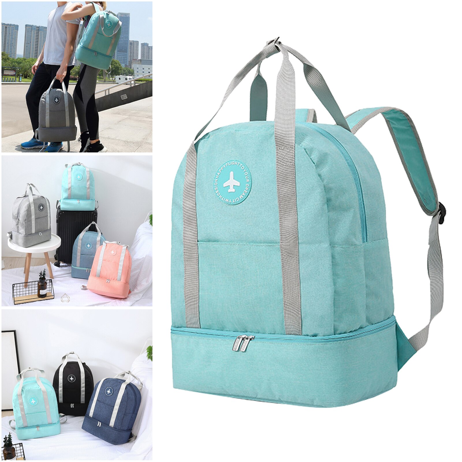 Travel Backpack, Waterproof Work Bag Lightweight Laptop Bag, Business Water Resistant Travel Rucksack with Shoes Compartment: Blue