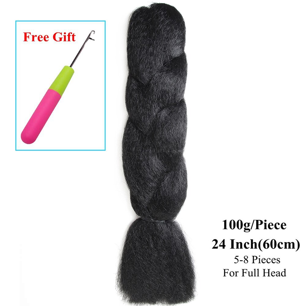 Jumbo Braid Hair Black Braiding Hair Synthetic Braid Fibre SOKU Pure Color Long Braiding Hair Extensions For African Women