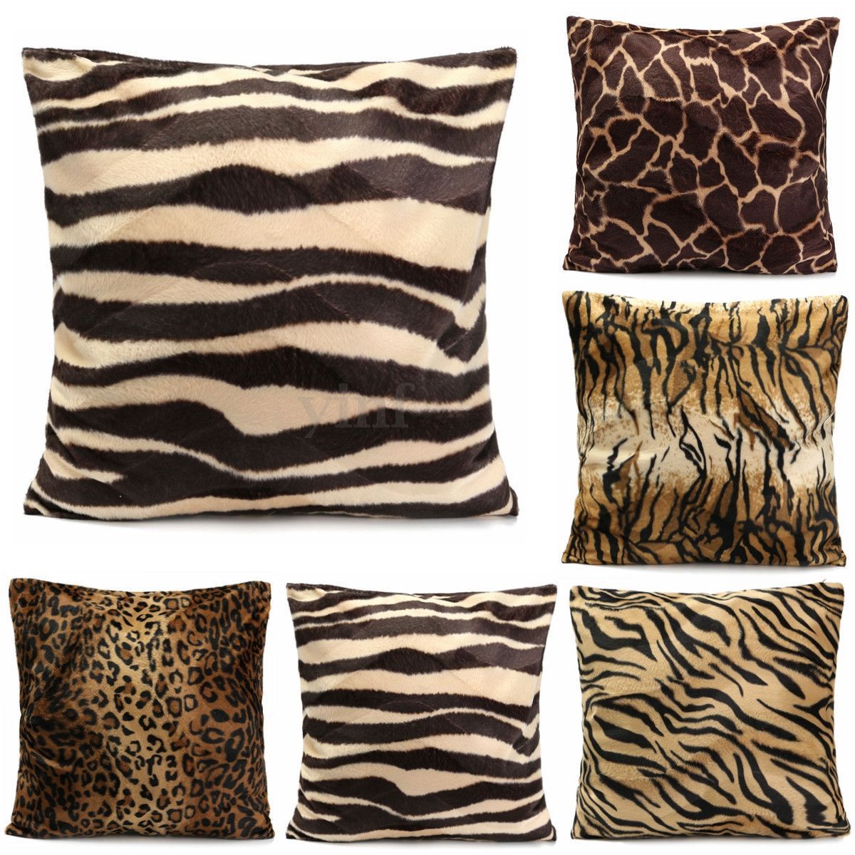 Funda de almohada con de cebra y leopardo, cojín decorativo para el coche