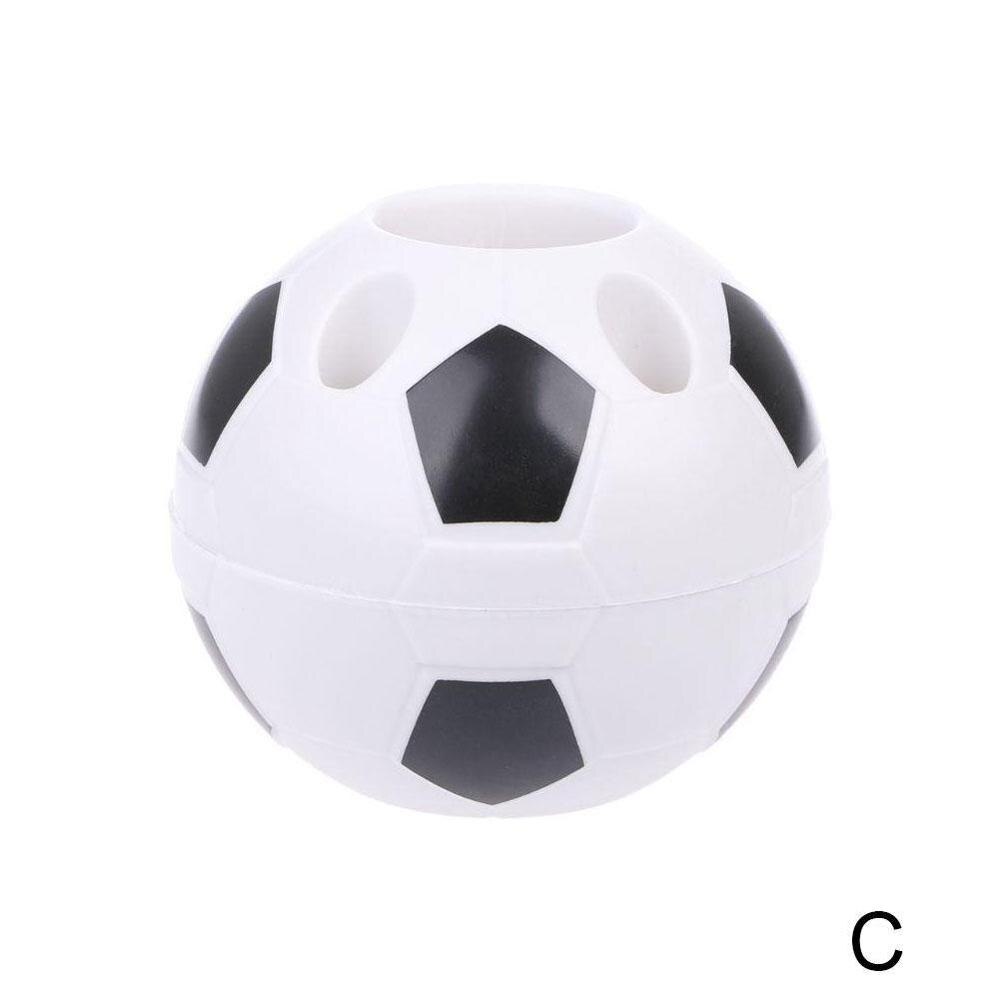 Soccer Shape Tool Supplies Pen Pencil Holder Football Shape Toothbrush Holder Desktop Rack Table Home Decoration Student: Black