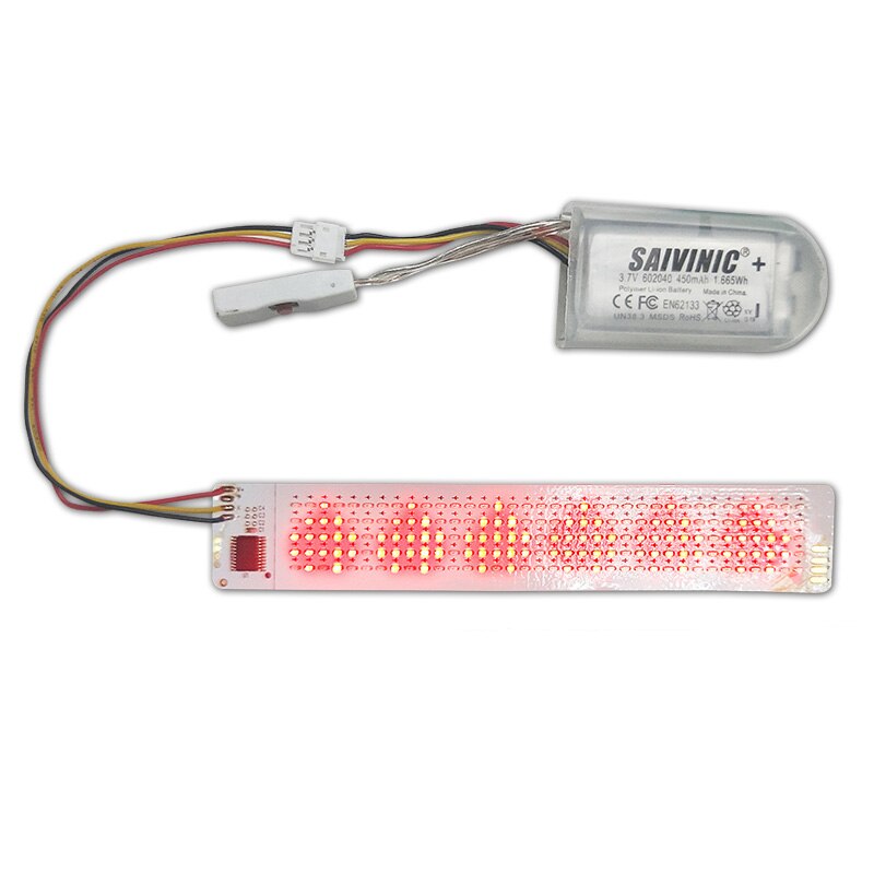 Mini Size Mobile APP Wireless Programmable Flexible LED Display Curve Decorations Cloth Hat Helmet Insert Flexible Led Screen: 536 red LED