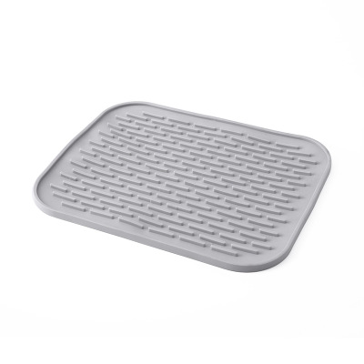 Silicone Anti Insulation Pad Square Non-Slip Coaster Tableware Drain Pot Mat Pot Dish Placemat: DARK GRAY