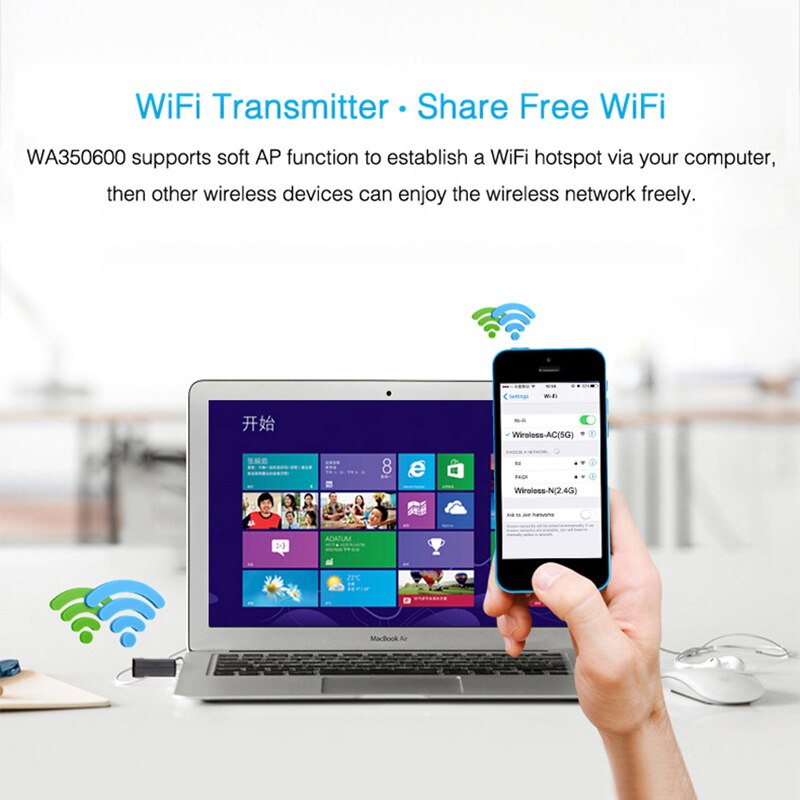 Nowy Adapter USB Wifi 300 mb/s 2.4G 5G bezprzewodowa karta sieciowa 802.11n WIFI bezpłatny sterownik odbiornik Wifi Dongle na PC Laptop 150 mb/s