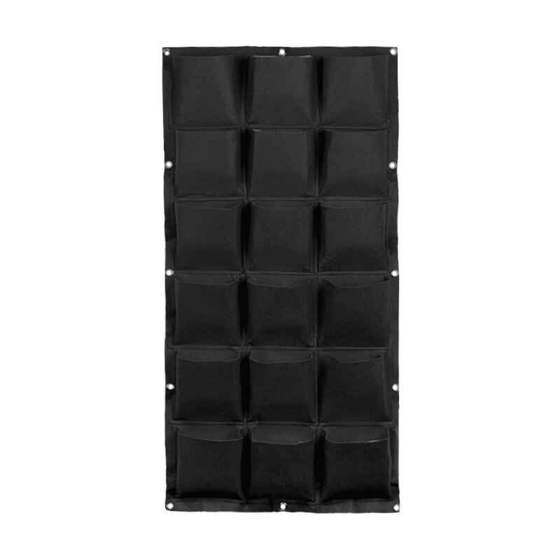 Bolsas de plantación para colgar en la pared, macetero Vertical para jardín, cultivo de plantas verdes, bolsa de vida vegetal, bolsas de suministros, 6/9/12/18 bolsillos: Black 18 pockets