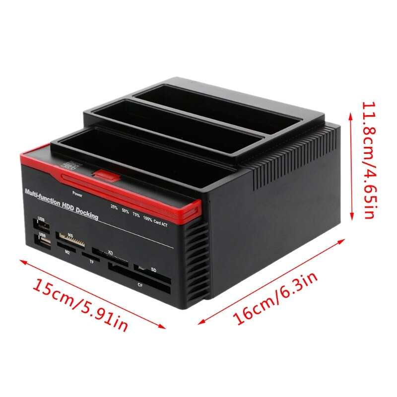 USB3.0 Zu SATA IDE Externe 2,5 "/3,5" HDD Festplatte Docking Bahnhof Kartenleser * dls *