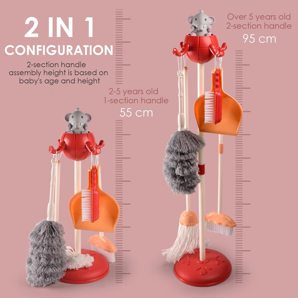Juego de Herramientas de limpieza para niños, juego de simulación de limpieza, mopa, escoba, recogedor, juguete educativo de imitación